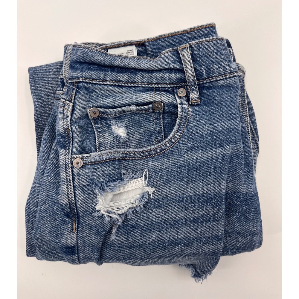 American Eagle‎ High Rise 90s Boyfriend Jeans Distressed Medium Wash Size 6